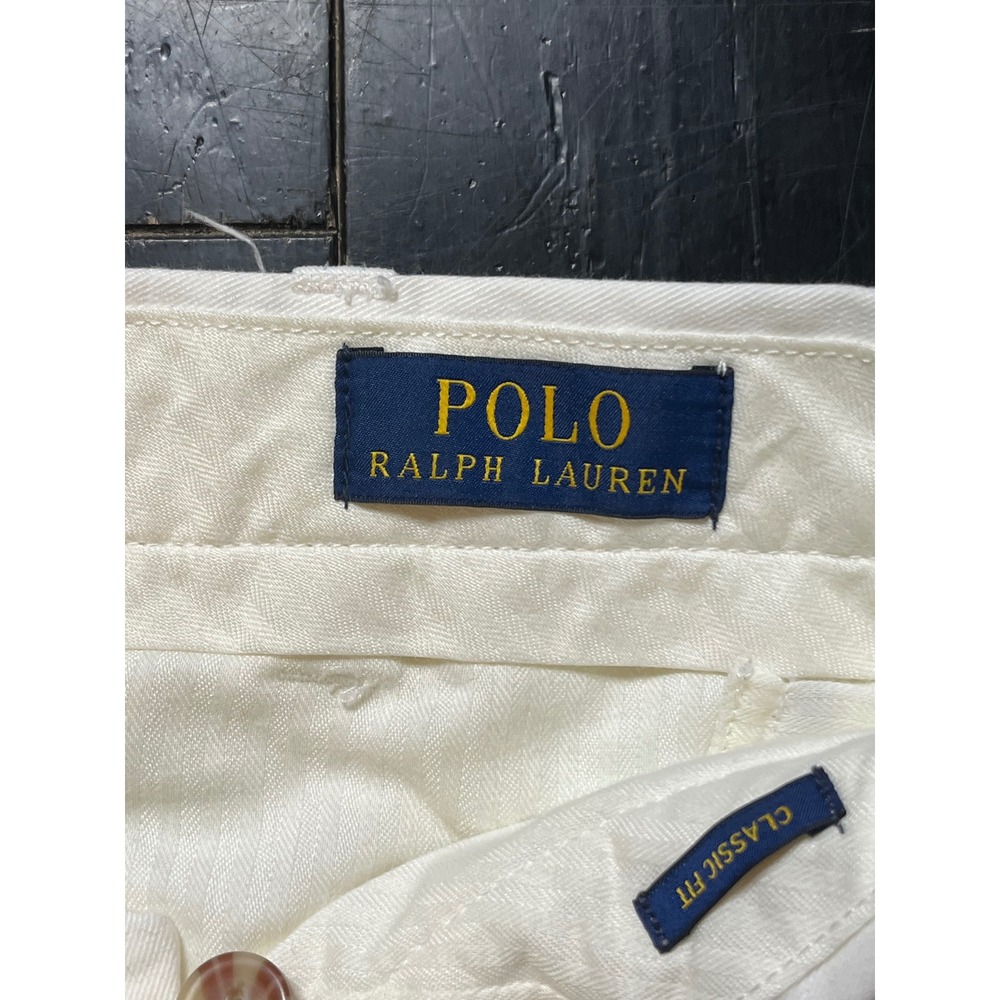 Polo Ralph Lauren Mens Classic Fit White Embroidered Anchor Chino Pants SZ 36 30 - Picture 6 of 12